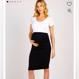 PinkBlush Black Fitted Maternity Pencil Skirt
